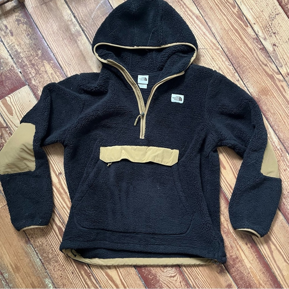 The North Face Black and Tan Sherpa Jacket
